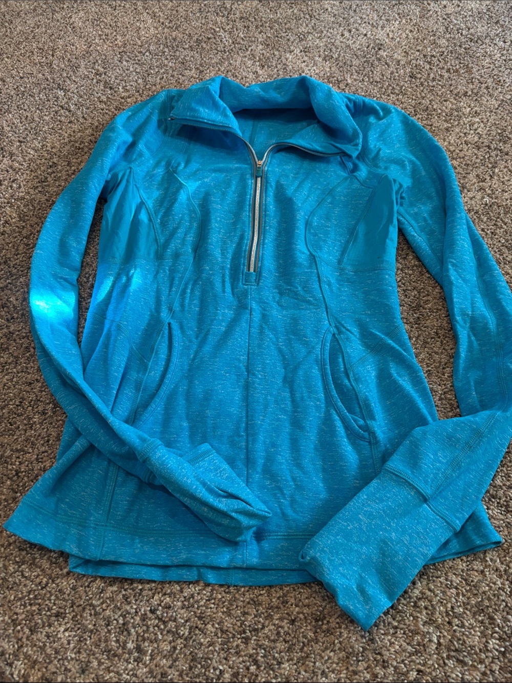 lululemon athletica Bright Teal Half-Zip Pullover